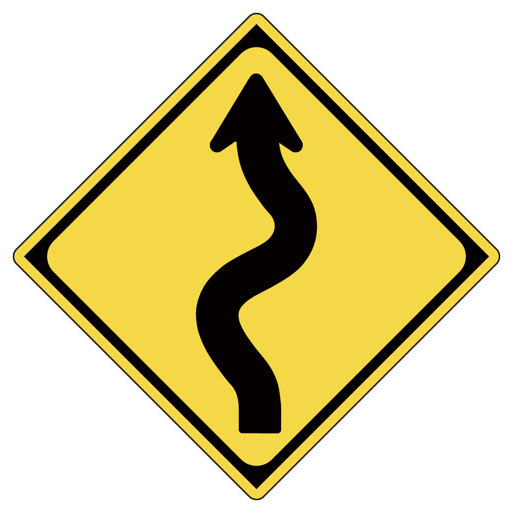 つづら折りの道路標識